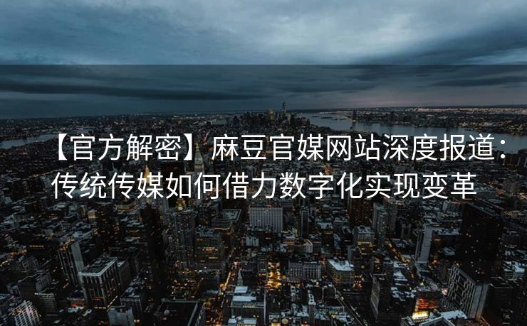 【官方解密】麻豆官媒网站深度报道：传统传媒如何借力数字化实现变革